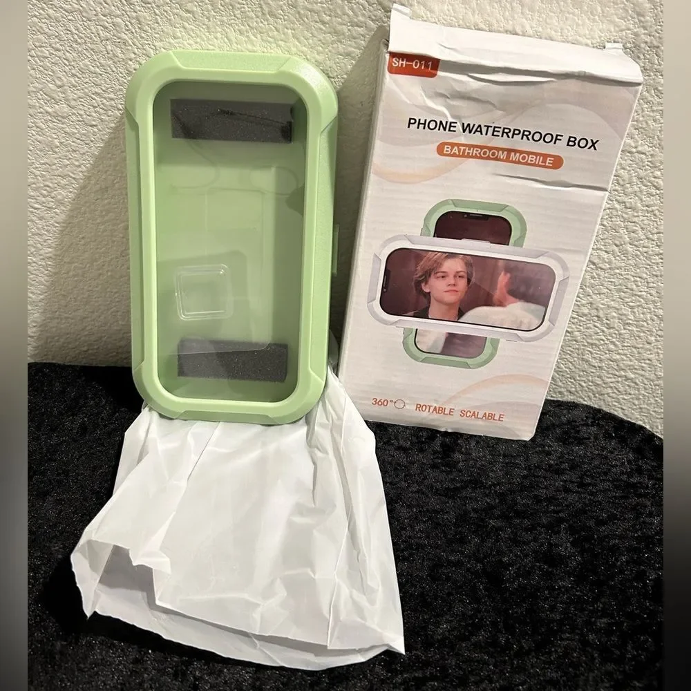 Brand New Green Waterproof Bathroom Phone Wall Mount Holder